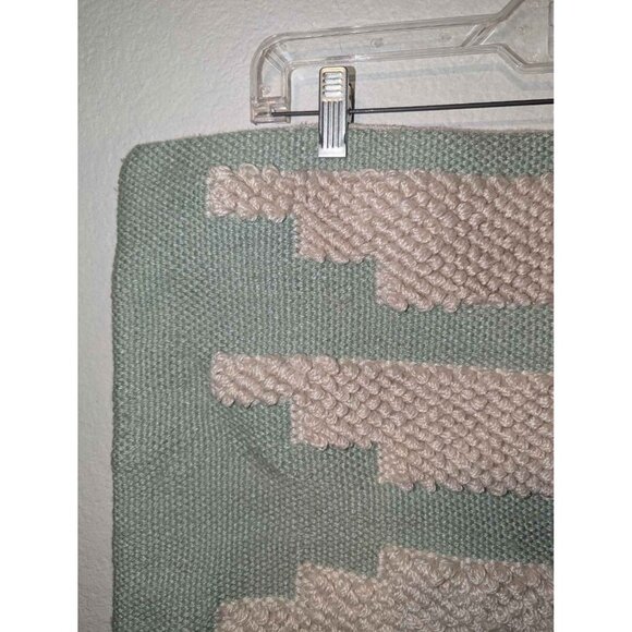 World Market Pillow Cover Geometric Pattern Green Accent Cushion 18"x 18" - Picture 7 of 12